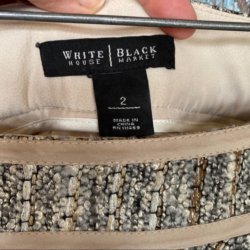 White House Black Market Gray Tweed Mini Skirt - Picture 3 of 7